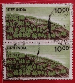 印度邮票 1984年 普通邮票 植树造林 1全信销