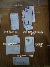 哈尔滨医学教授刘瑞璋的信，信封，信件，信札，信笺。刘瑞庄写给哥嫂的一封信2页无信皮。刘瑞琦写给哥嫂的2封信，刘彤写给父亲刘瑞璋教授的2封信，刘彤好友魏玮的12封信，刘瑞珣写给哥嫂的9封信。刘瑞珣(1938年3月~2020年12月)北京大学地球与空间科学学院教授，博士生导师。一共26封信