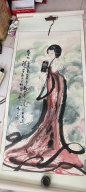 吴凡，大幅画，杨贵妃，精美，镜心尺寸65/133厘米