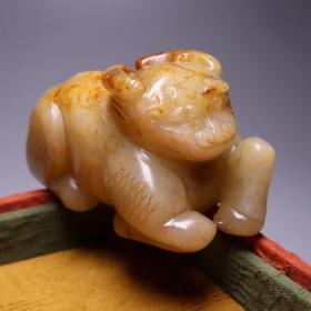 清 和田玉麒麟摆件