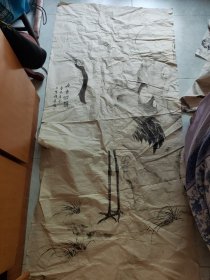 周午生，画幅巨大，特别特别大，包手绘。纸间有年代自然老旧，品相如图，真假自鉴，不包真假，处理以前买的旧物，便宜处理不折腾，慎重下单，不包真假啊，尺寸200/93
