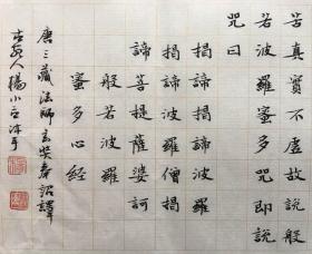 杨小立 ，男，1972年出生，现为中国书法家协会会员；河南省南阳市宛城区书法家协会副主席兼秘书长。

《心经》，保真，22 x 136 cm，未裱，2906

作者授权代理，附作者授权书，本帖售品不含授权书实物及图片。