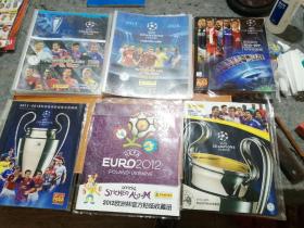 欧冠官方球星卡收藏册 2本（无卡），欧冠贴纸收藏册4本（2010一2011有10包贴纸，其他3本无贴纸）。共6本合售 包邮