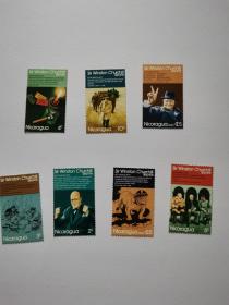 尼加拉瓜国发行＜邱吉尔诞生100周年＞邮票7枚，小型张2枚合售