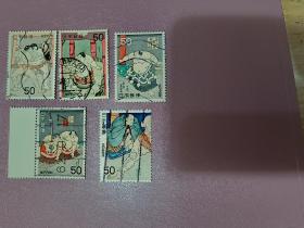 日本相扑邮票 五枚出售