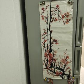 无款花鸟国画：约90年代南京流出，花鸟画、35X85 厘米，梅开