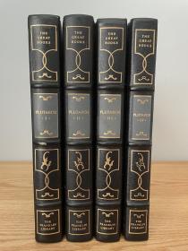 the lives of the noble grecians and romans《希腊罗马十二名人传》普鲁塔克 plutarch 史学经典 franklin library 1979年出版 25周年版 西方世界伟大名著系列丛书 真皮精装 全四卷 德赖登 Dryden 经典英译本