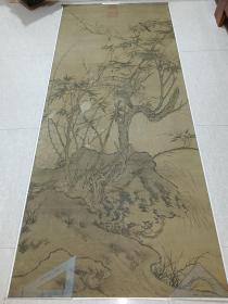 复制品画芯，北宋宣和画院佚名，梅竹聚禽图，原寸原色真绢丝本影印，最新版底图