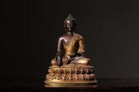 清铜鎏金释迦摩尼坐像