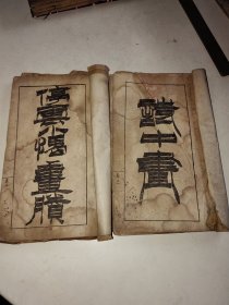 晚清线装画谱《诗中画》上下两卷两册一套全 封面被包上了书衣，不知道能不能揭下来 详情见图