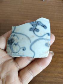 清代灵芝纹青花瓷片标本1466