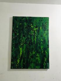 海藻绿油画