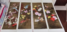 年畫。鳥語(yǔ)花香。四幅畫。