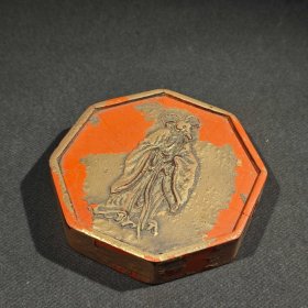 女宿图（二十八星宿之一)朱砂鎏金朱砂墨侧边落款：程君房造