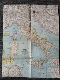 National Geographic国家地理杂志地图系列之1961年11月 Italy 意大利地图
