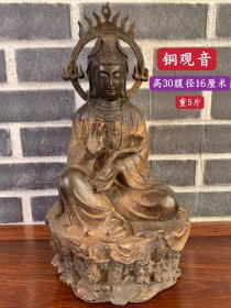 鎏金观音像、品相如图、保存完好
