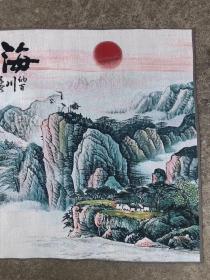 海纳百川刺绣织锦画山水画