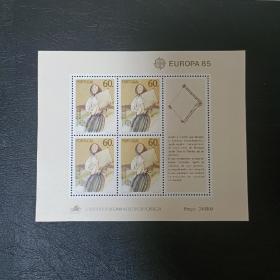 kabe20外国邮票葡萄牙1985年欧罗巴：欧洲音乐年小全张 新