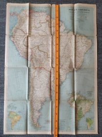 National Geographic国家地理杂志地图系列之1937年12月 South America 南美洲地图