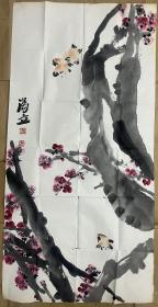 酒店重建流出字画——汤立花鸟尺寸136×68