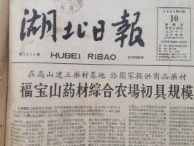 老报纸收藏，湖北日报，四开，1962年10月10日第4672号，【在高山建立药材基地，给国家提供商品】