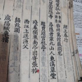 重订唐诗合解笺注，吴郡王翼云先生注，王阮亭先生原本，大文堂藏板，字迹清晰，娟秀，字体不像馆阁体，也不像明代的长方，考虑仿宋，着墨均匀，前后不缺皮，一本两卷。疑为雍正仿宋版，纸张可能是白棉纸，本人水平有限，买家自辨别版品。包老包真。非假不退，不以版品为理由退货。
23*15尺寸