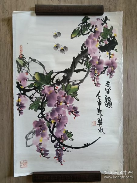 赵英水～四尺开三软片花鸟。