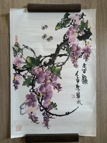 赵英水～四尺开三软片花鸟。