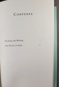 【诺奖得主作品】READING AND WRITING. By V. S. Naipaul.，V.S.奈保尔著。