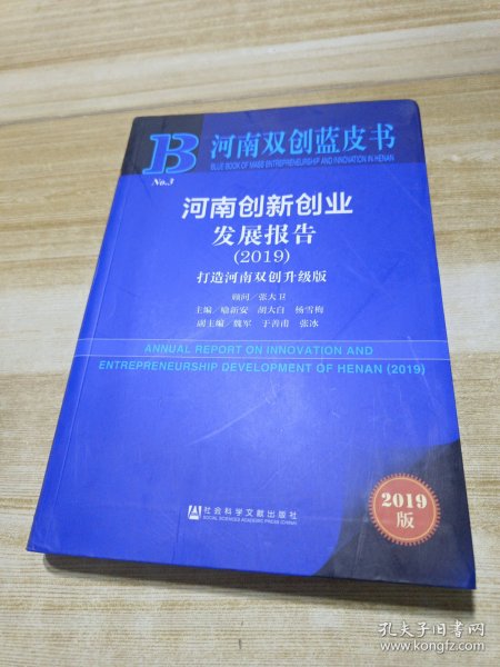 河南创新创业发展报告(2019) 主编喻新安胡大白杨雪梅副主编魏军于善甫张冰 著 无 编 无 译  