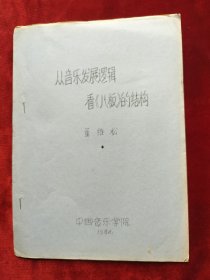 1982年中国音乐学院<从音乐发展的逻辑，看'八板'的结构>油印本16开6页