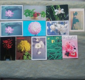 80年代实寄明信片（花卉图案）贴民居邮票 12张合售
