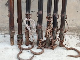 古玩旧藏老秤杆7根 5根老酸枝木，2根硬果木