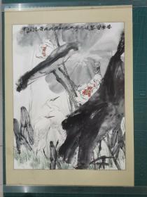 国画《 风含翠篠娟娟净,雨裛红蕖冉冉香》一幅（精品）尺寸90x68厘米   杨永琚（又名永居）字默行，画室名惜墨斋，1946年生于广西，自幼受岭南画派创始人高剑父的门人黄独峰先生的影响，立志绘画艺术。青年时代赴京拜王雪涛先生为师，毕业于广西师范大学中文系，结业于北京师范学院美术系，深造于中央美术学院中国画学院。