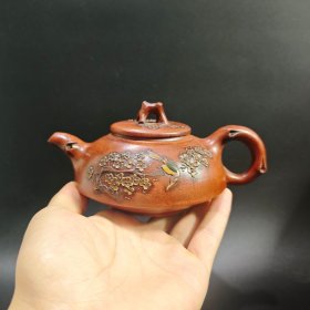 紫砂喜上眉梢壶