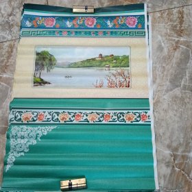 墙围画一组（共十四张，根据花边纹饰依次为：头一，序一，中2颐和园，3八达岭，5十三岭水库，6草原钢城，其它无数字，尾一，尾二，）