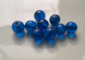 湖水蓝老琉璃珠9粒（直径1.2cm左右）