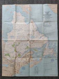 National Geographic国家地理杂志地图系列之1980年5月 Quebec Newfoundland 魁北克地图