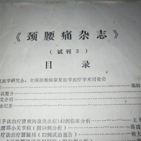 颈腰痛杂志 试刊3