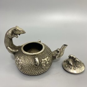 白铜老鼠壶 尺寸如图