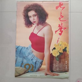 1992年明星挂历 .七色梦.13张全，王旭.潘捷.刘爽.贾妮.高宝宝.李琳.韩萍.盖簏簏.陈虹.韩萍.陶青.