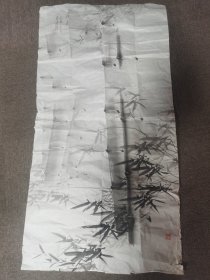 秦长宝《墨竹》镜心