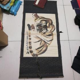 著名画家石愚《老虎》作品一张65×45厘米保真，品佳见图