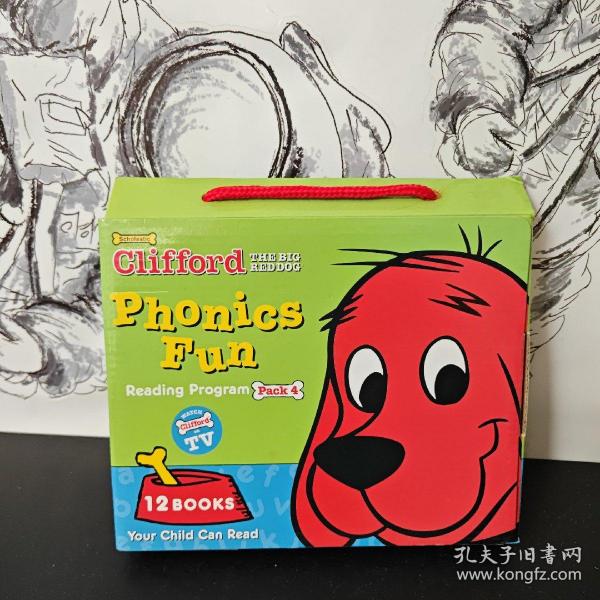 Clifford Phonics Fun Box Set #4 (Books + CD)  大红狗趣味自然拼读套装4，12册书附CD 