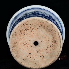 大明嘉靖年制青花婴戏图纹花盆 高27.7径36厘米2