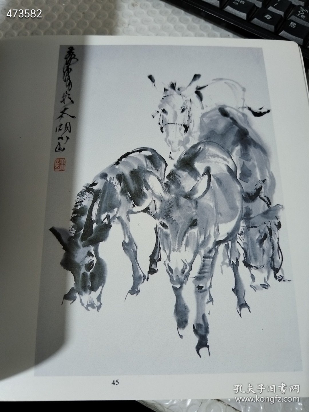 炎黄艺术馆藏画册，经典水墨画合集，涵盖人物、马、鸡等多种主题 特价20包邮 2号树林