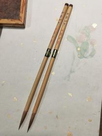 日本进口玉泉堂80年代狼毫老毛笔，假名笔，也就是小行书、小草书，或者画细长线条。纯狼毫，出锋2.7，直径0.5厘米，全新未使用，65元一支。