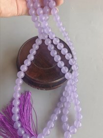收来清代紫罗兰翡翠项链