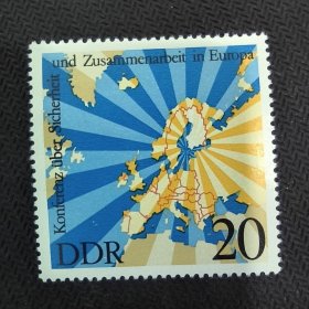 DDR313民主德国东德邮票 1975年 欧洲安全和合作会议地图 新 1全