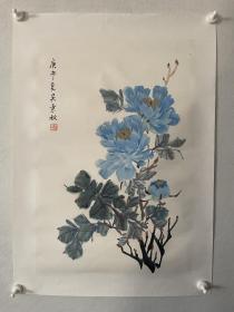 吴素秋，花卉作品，